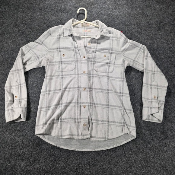 Faherty Tops - Faherty Legend Shirt Plaid Flannel Button Down Grey Knit Stretch Medium Womens